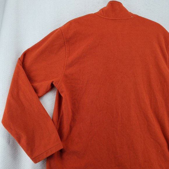 Starter Sweater Mens 1/4 Zip Fleece Orange Sweatshirt Pullover Size Medium - Picture 10 of 12